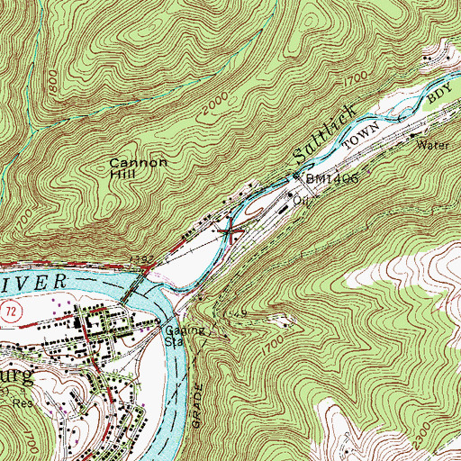 Topographic Map of Charles B. Felton Jr. Bridge, WV