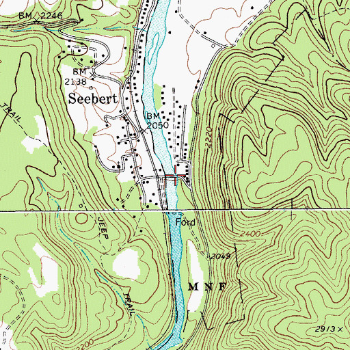 Topographic Map of Thomas C. Edgar Memorial Bridge, WV