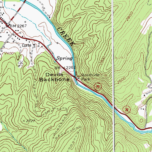 Topographic Map of Trooper Doug W. Bland Memorial Bridge, WV