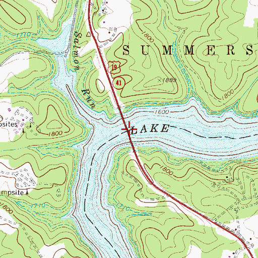 Topographic Map of Hughes Bridge, WV