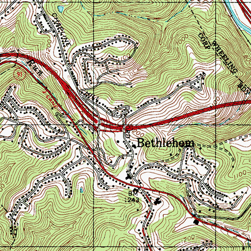 Topographic Map of Chapel Road Bridge, WV