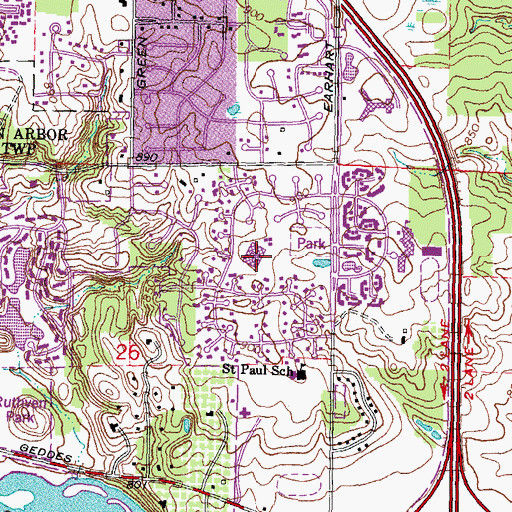 Topographic Map of Martin Luther King Junior Elementary School, MI