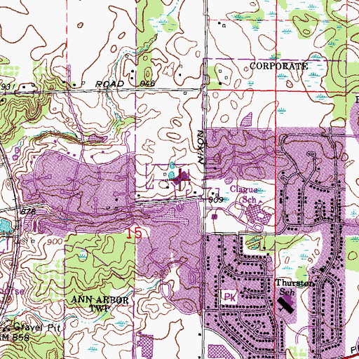 Topographic Map of Logan Elementary School, MI