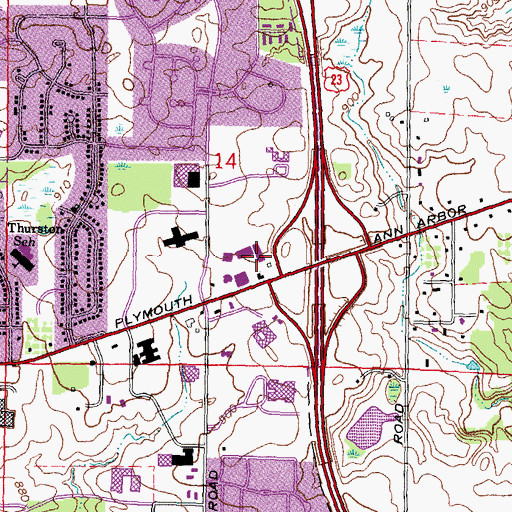 Topographic Map of Cleary University, MI