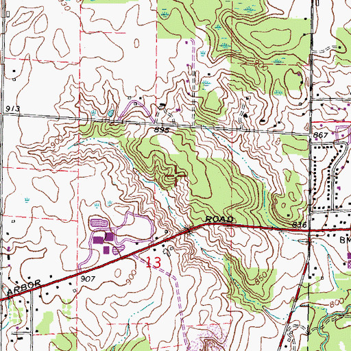 Topographic Map of Marshall Nature Area, MI
