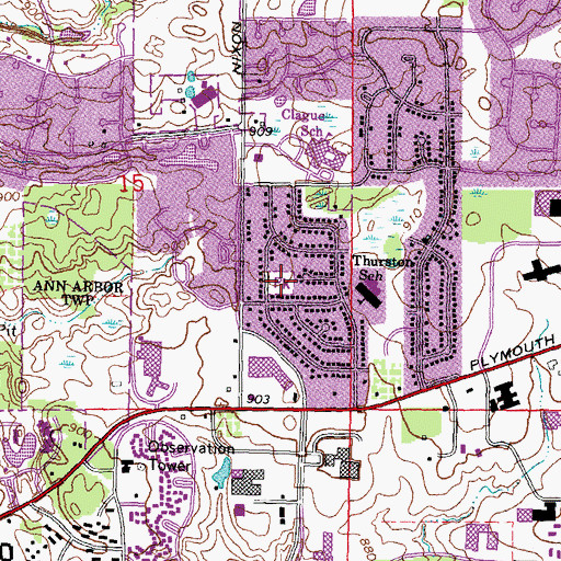 Topographic Map of Bromley Park, MI