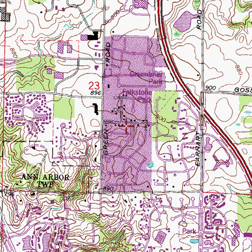 Topographic Map of Glacier Highlands Park, MI