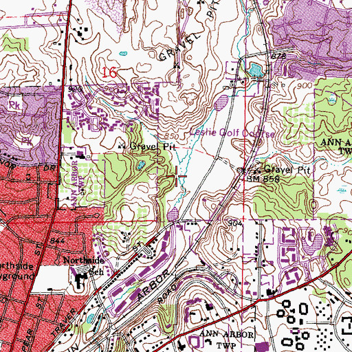 Topographic Map of Black Pond Woods Nature Area, MI