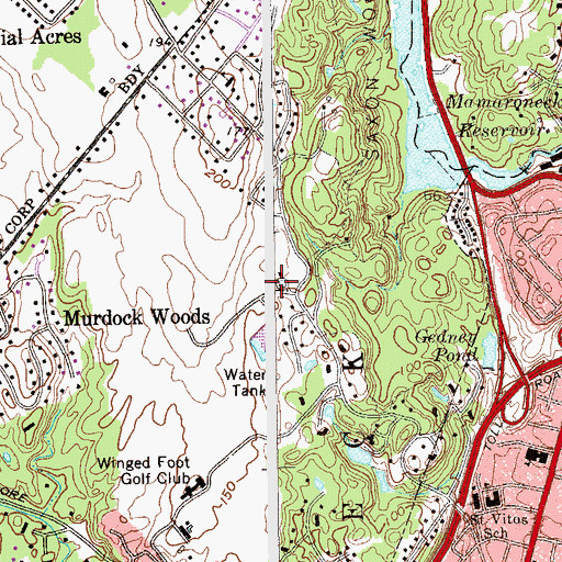 Topographic Map of Elmcroft Estates, NY