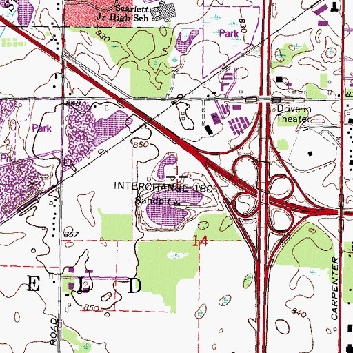 Topographic Map of Lillie Park East, MI