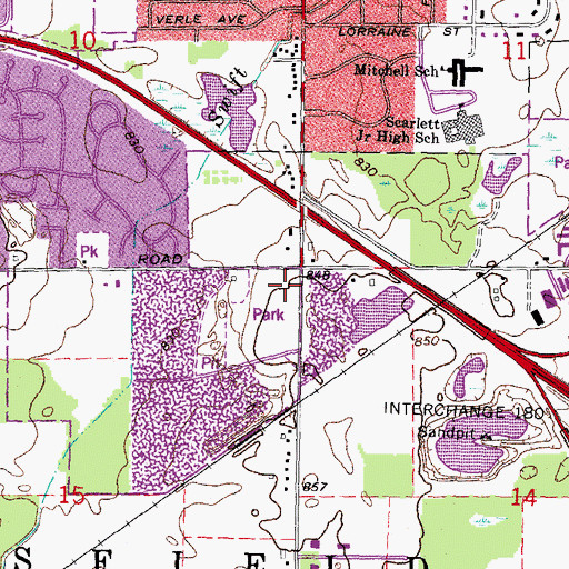 Topographic Map of Swift Run Park, MI