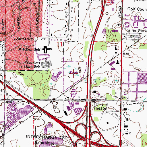Topographic Map of Scarlett Mitchell Nature Area, MI