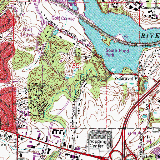 Topographic Map of Braun Park Nature Area, MI