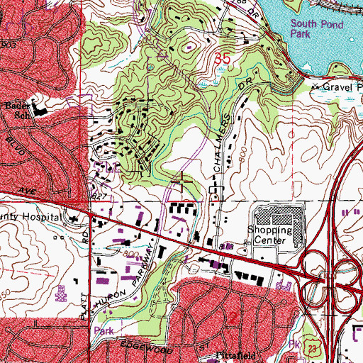 Topographic Map of Mallets Creek Nature Area, MI