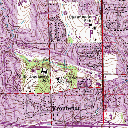 Topographic Map of Monsanto - Sunswept Creek, MO