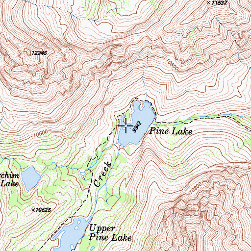 Topographic Map of Pine Lake, CA