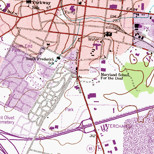 Topographic Map of Thomas Tabernacle Holiness Church of God, MD