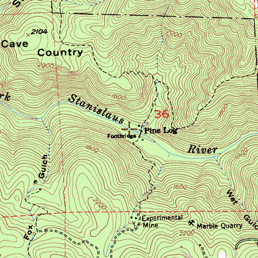 Topographic Map of Pine Log, CA