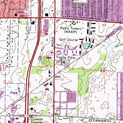 Topographic Map of Coachville Mobile Park, MI