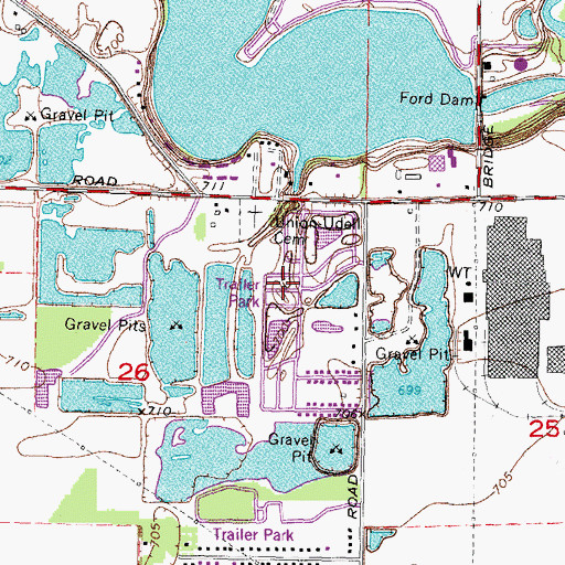 Topographic Map of Lakeview Mobile Home Park, MI