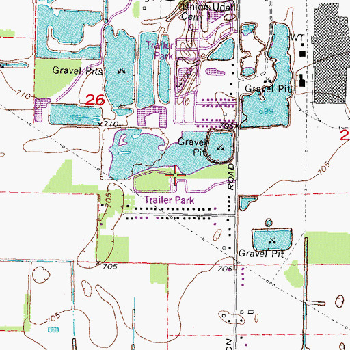 Topographic Map of Detroit Greenfield RV Park, MI