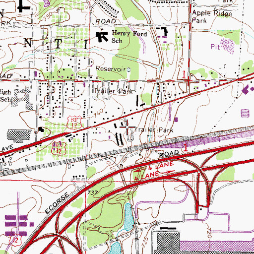 Topographic Map of Kingsley Mobile Park, MI