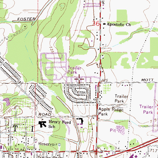 Topographic Map of Westridge Mobile Home Park, MI