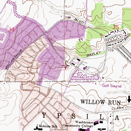 Topographic Map of Cheney Academy, MI