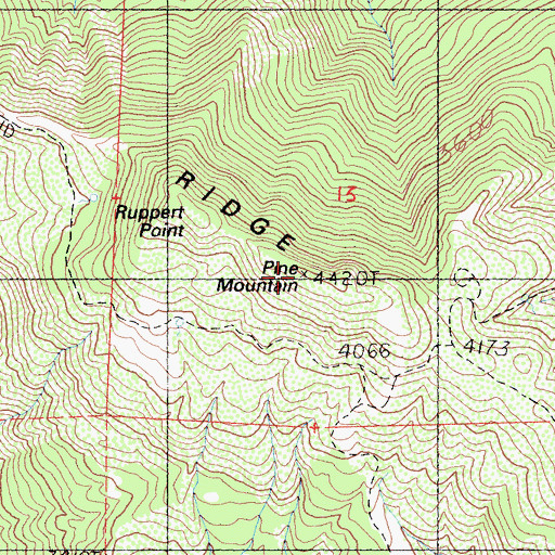Topographic Map of Pine Mountain, CA