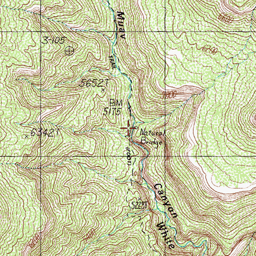 Topographic Map of Natural Bridge, AZ