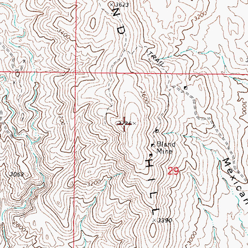 Topographic Map of Bland Hill, AZ