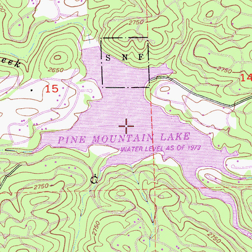 Topographic Map of Pine Mountain Lake, CA