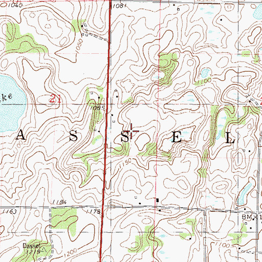 Topographic Map of Dassel Hillside Farm, MN