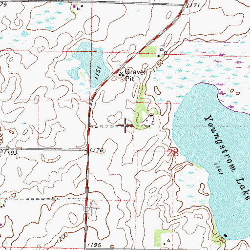 Topographic Map of Nelson Farm, MN