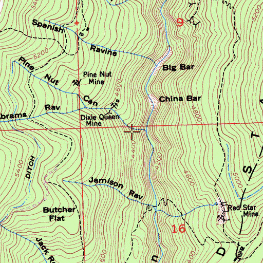 Topographic Map of Pine Nut Canyon, CA