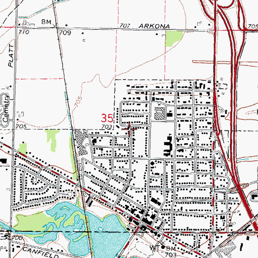 Topographic Map of Church of Christ, MI