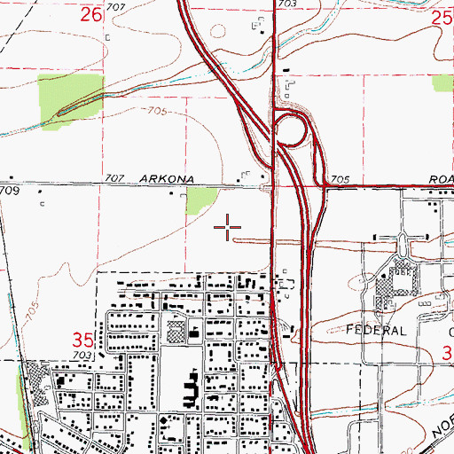 Topographic Map of Milan Free Methodist Church, MI