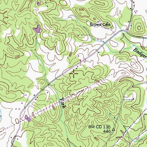 Topographic Map of Birdsong Drive-In, TN