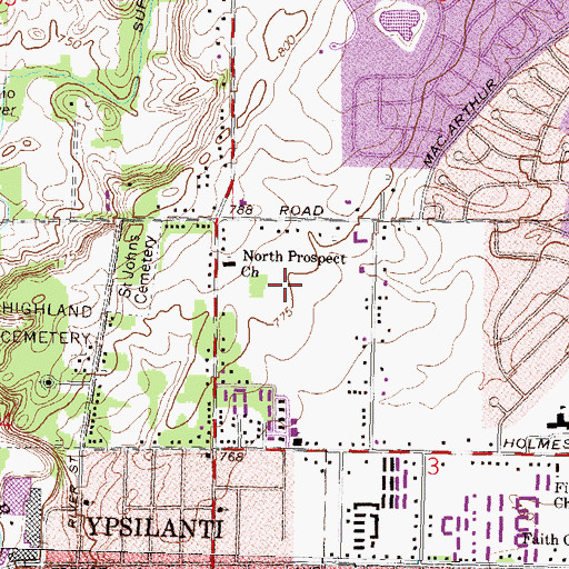 Topographic Map of Huron Valley Catholic School, MI