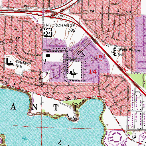 Topographic Map of Kettering Elementary School, MI