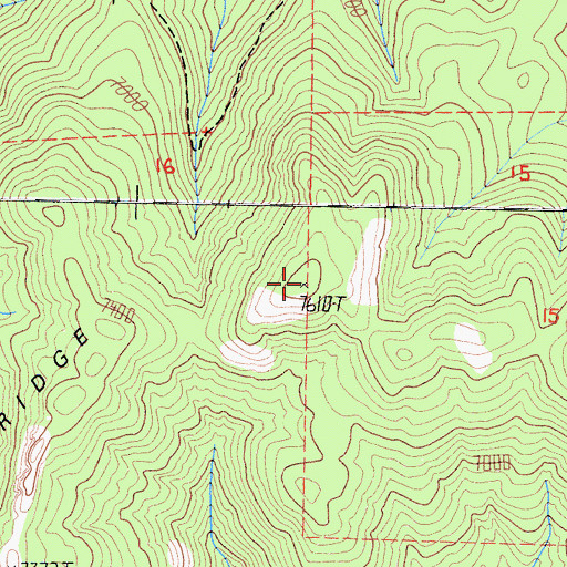 Topographic Map of Pine Ridge, CA