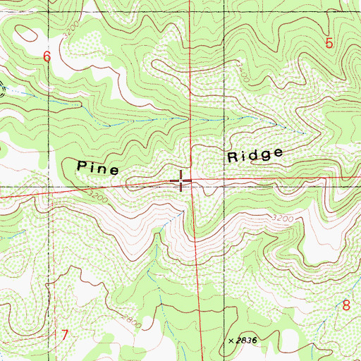 Topographic Map of Pine Ridge, CA
