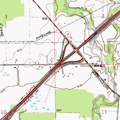 Topographic Map of Interchange 247, MI