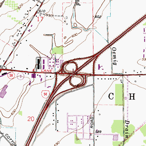 Topographic Map of Interchange 243, MI