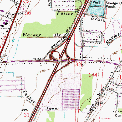 Topographic Map of Interchange 241, MI