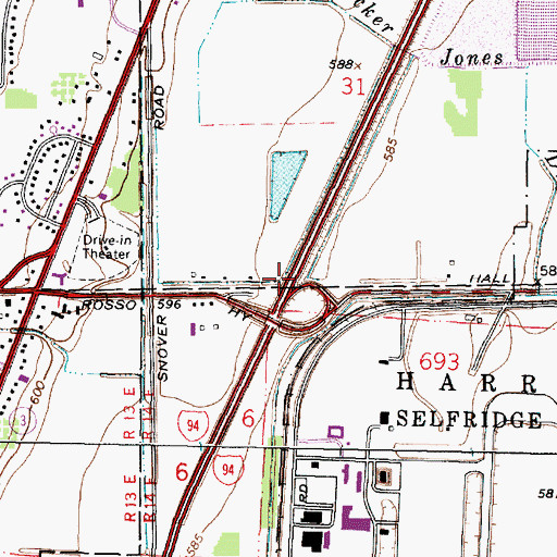 Topographic Map of Interchange 240B, MI
