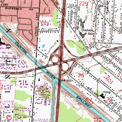 Topographic Map of Interchange 236, MI