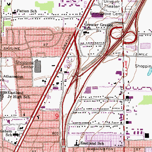 Topographic Map of Interchange 231, MI
