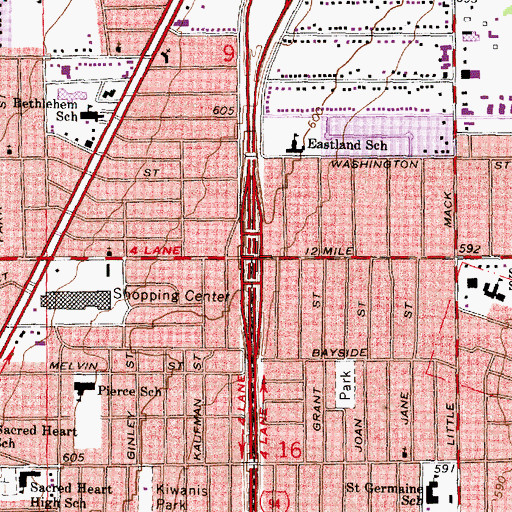Topographic Map of Interchange 230, MI