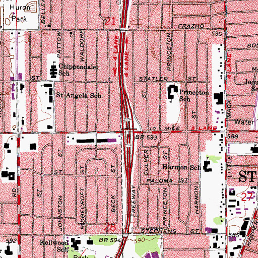 Topographic Map of Interchange 228, MI